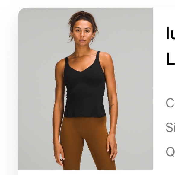 lululemon athletica Tops - Lululemon Black Align Waist-Length Tank Top